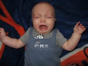 Crying baby - because dads struggle to match outfits