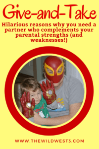 dad and child dressed as superheroes