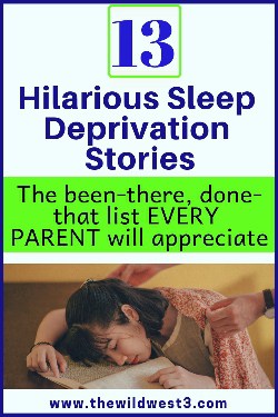 funny pin image of mom with sleep deprivation asleep