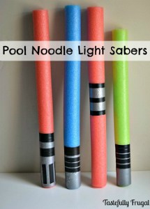 Star wars party game - pool noodle light sabers