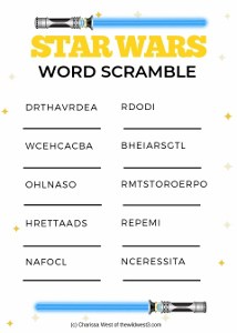 Star wars party game - More difficult Star Wars Word Scramble