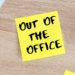 Out of Office Post It for Deciding to beome a stay at home mom