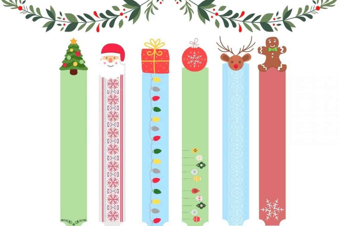 Christmas bookmark printables for kids featured image