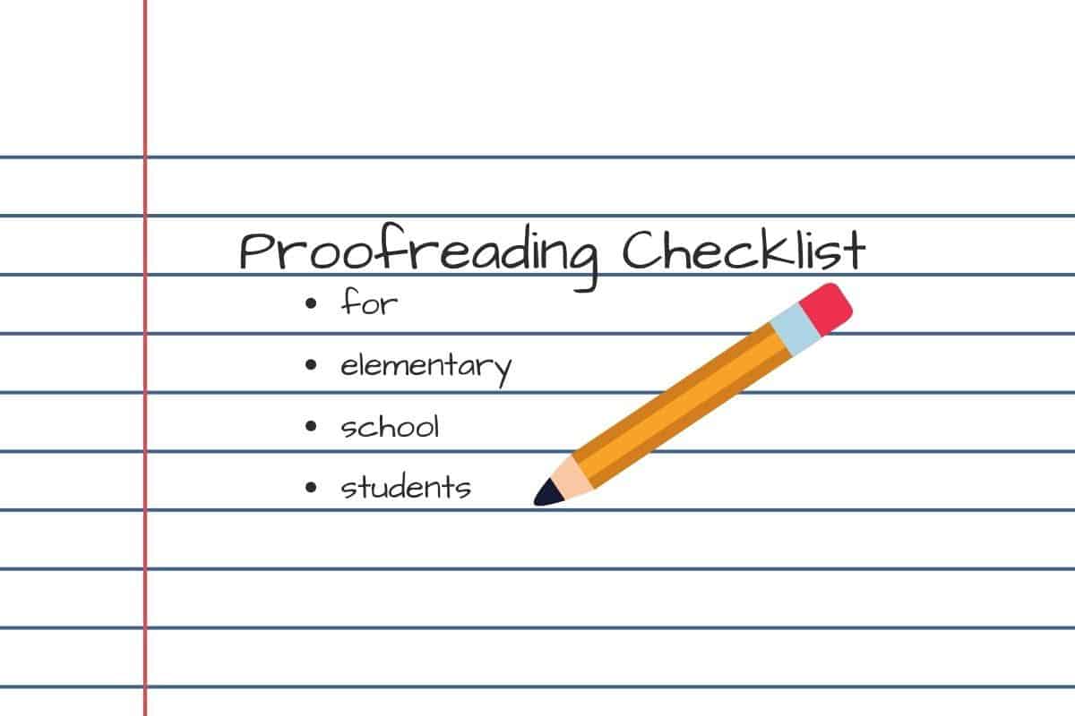 Proofreading checklist for elementary students to help with editing