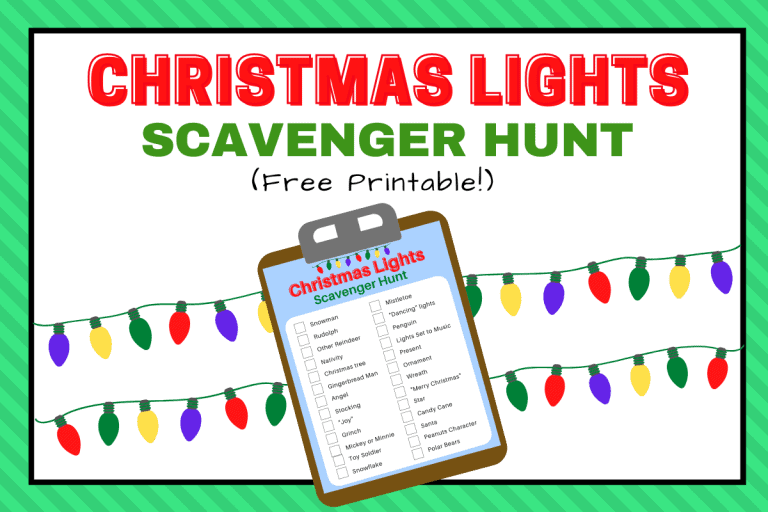 Christmas Lights Scavenger Hunt List Printable (Free)