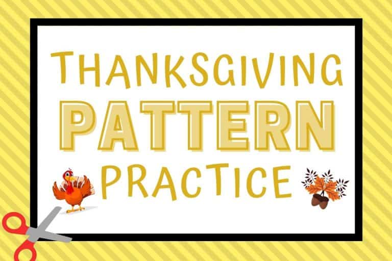 Thanksgiving Pattern Worksheets for Preschool and Kindergarten
