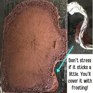 How to Make an Among Us Cake by trimming it to size