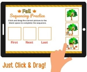 fall sequencing pictures on an ipad