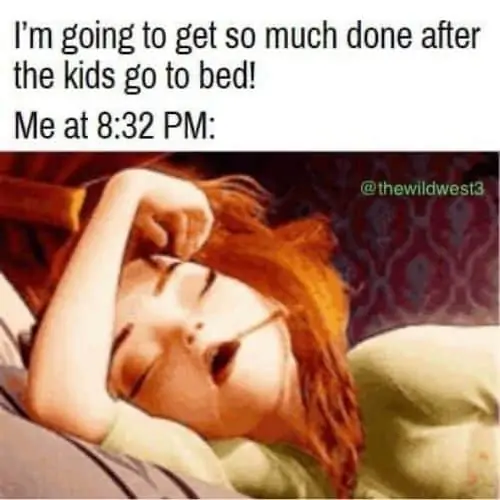 I'm going to get so much done after the kids go to bed. Me at 8:32 PM - written above Ana sleeping