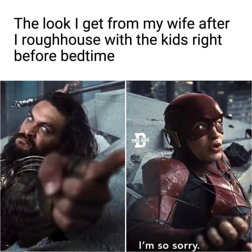 funny meme comparing bedtime dads to superhero movie