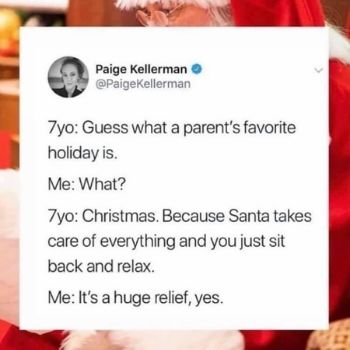 A funny christmas meme about how Santa does it all