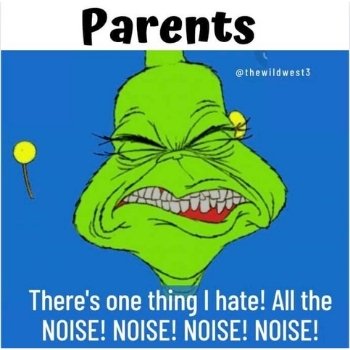 Funny Grinch Meme about Christmas Noise