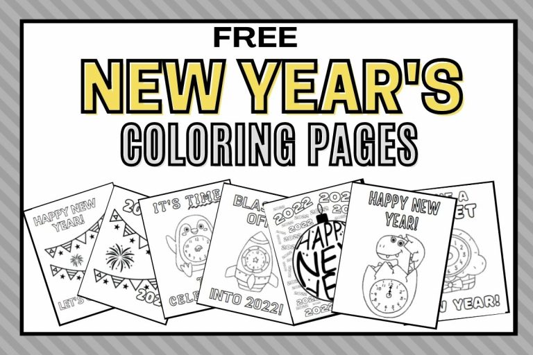 Happy New Year Coloring Pages – Free Coloring Pages to Celebrate New Year’s!
