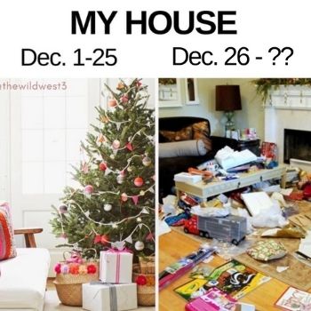 funny christmas meme about the mess and trash after Christmas Day