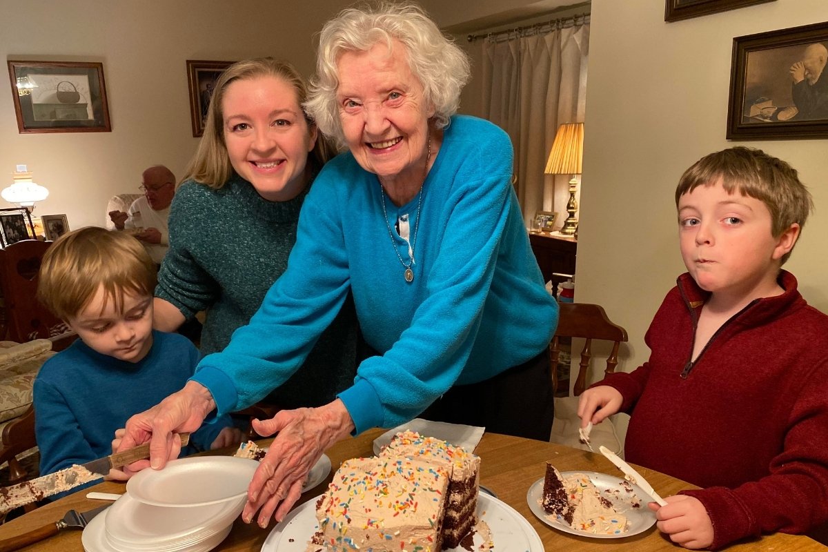 Grandmother with grandchildren and great grandchildren