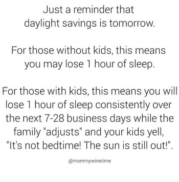 daylight savings time meme about bedtime struggles