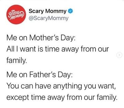 Mother's Day vs. Father's Day meme