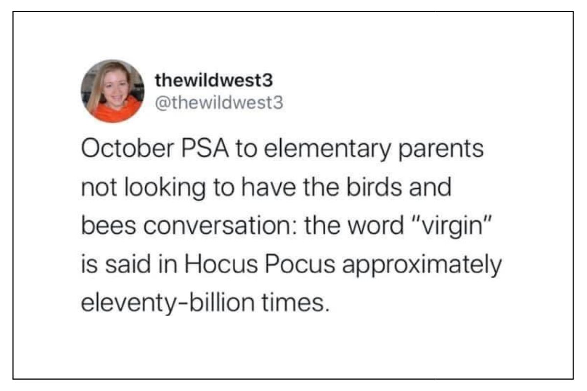 funny halloween meme about hocus pocus movie