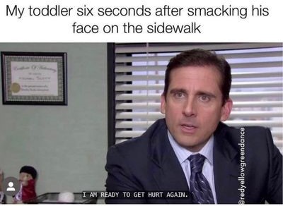 funny toddler meme about being resilient