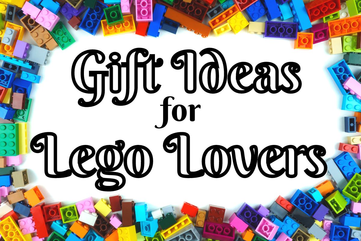 Gift ideas and gifts for lego lovers with a lego border