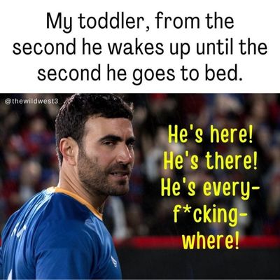 funny meme about active toddler