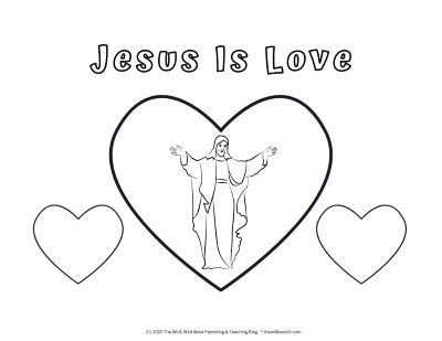 love is patient and kind bible coloring page for Valentine's Day